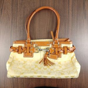 Coach Leather Belted Boho Style Handbag C Logo